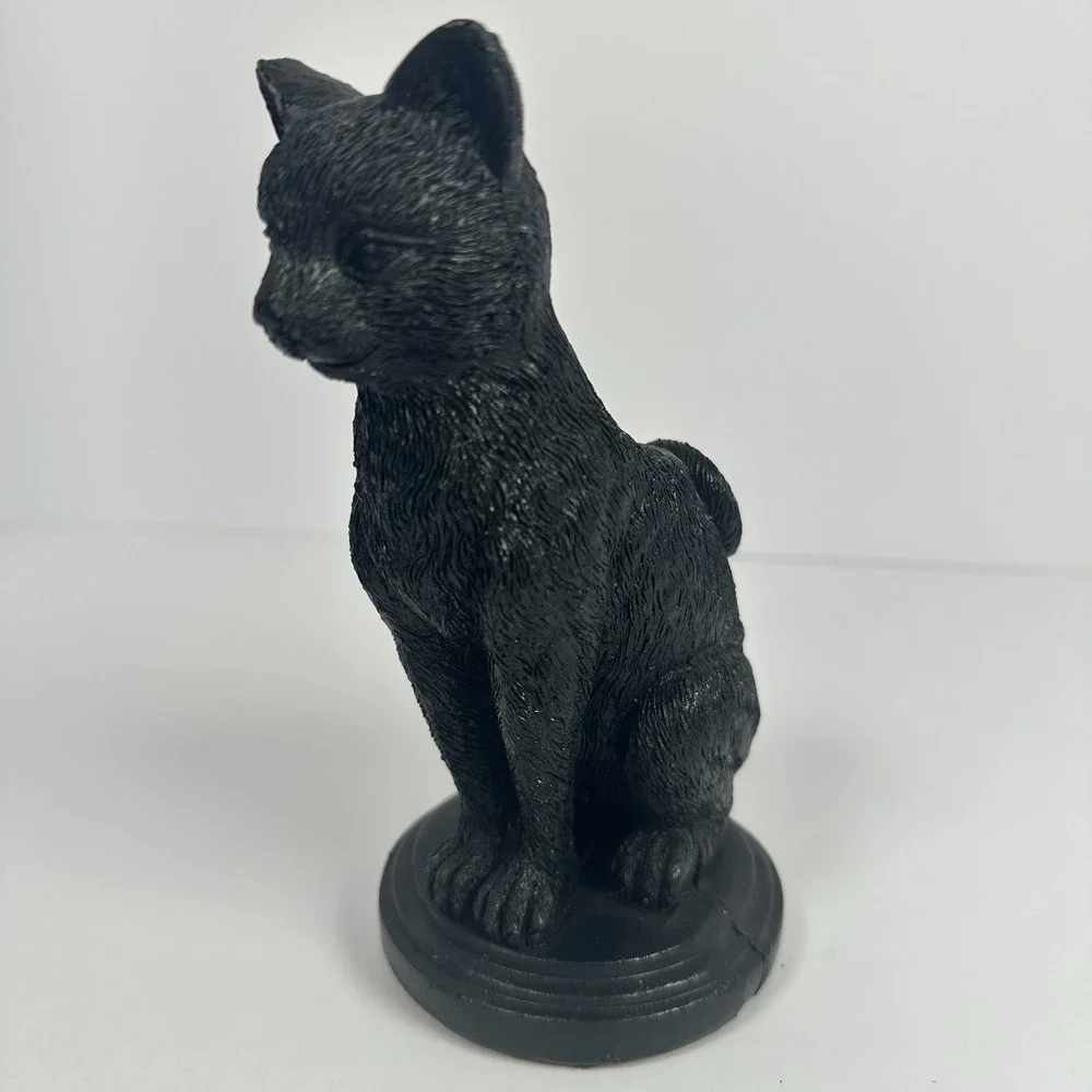 Ashland Halloween Black Cat Taper Candle Holder Resin Gothic Spooky Decor 6 In